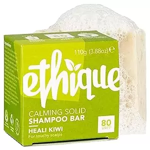 Ethique Heali Kiwi - Calming Solid Shampoo Bar for Dry, Itchy, Flaky, and Oily Scalps and Hair